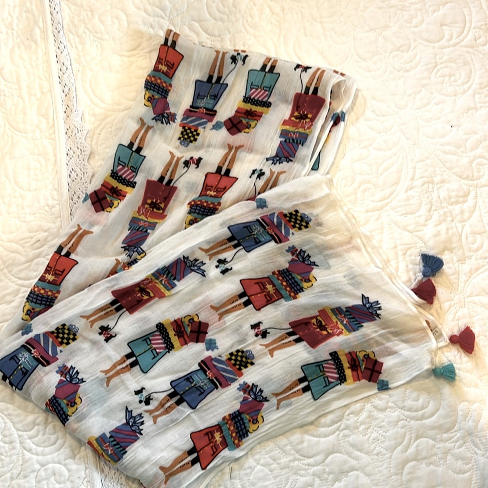 Talbot’s Graphic Scarf (Whimsical Shoppers) 
23”x87”